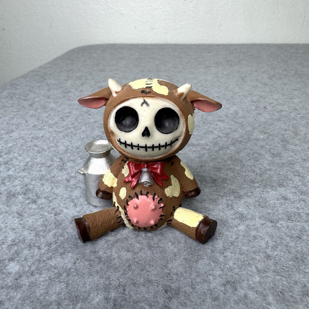 Summit Collection Furrybones Brown Moo Moo Signature Skeleton Cow Figurine